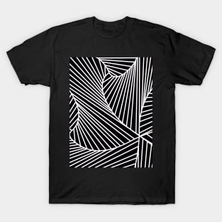 black and white line art abstract pattern T-Shirt